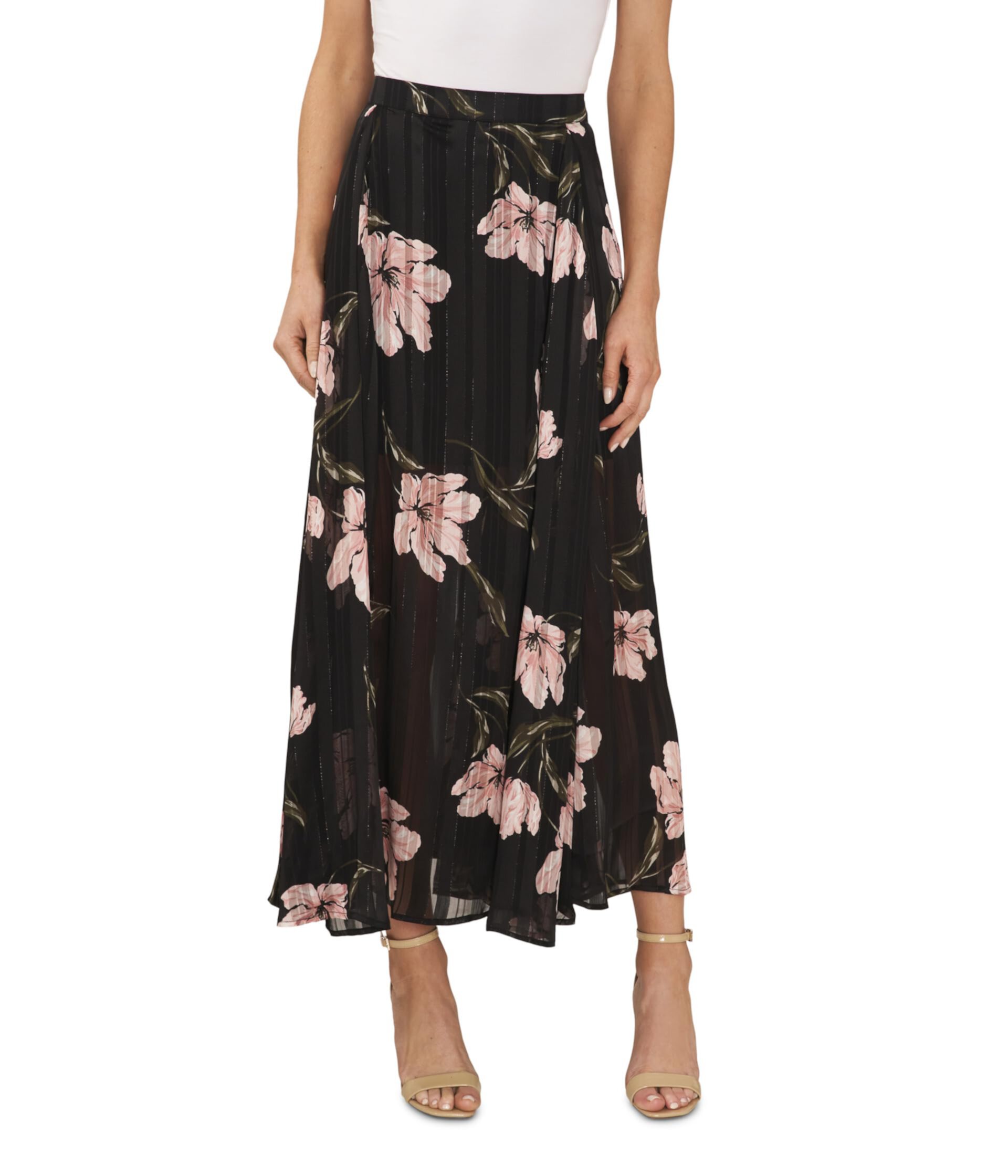 Плиссированная юбка-миди с цветочным принтом CeCe
