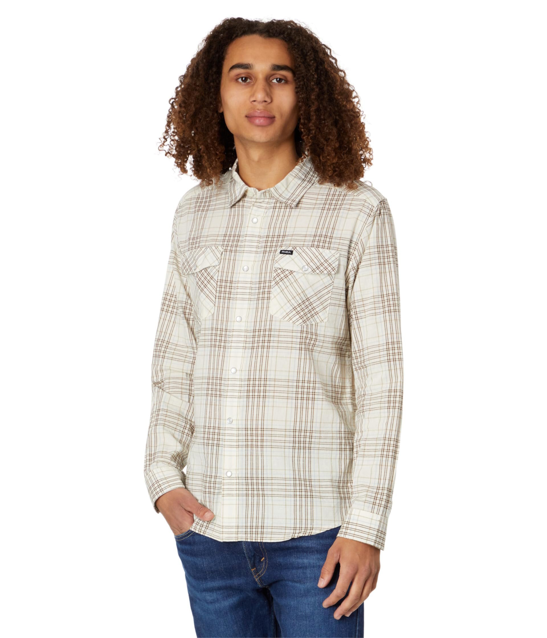 Мужская Повседневная рубашка RVCA Neps Plaid Long Sleeve Flannel RVCA