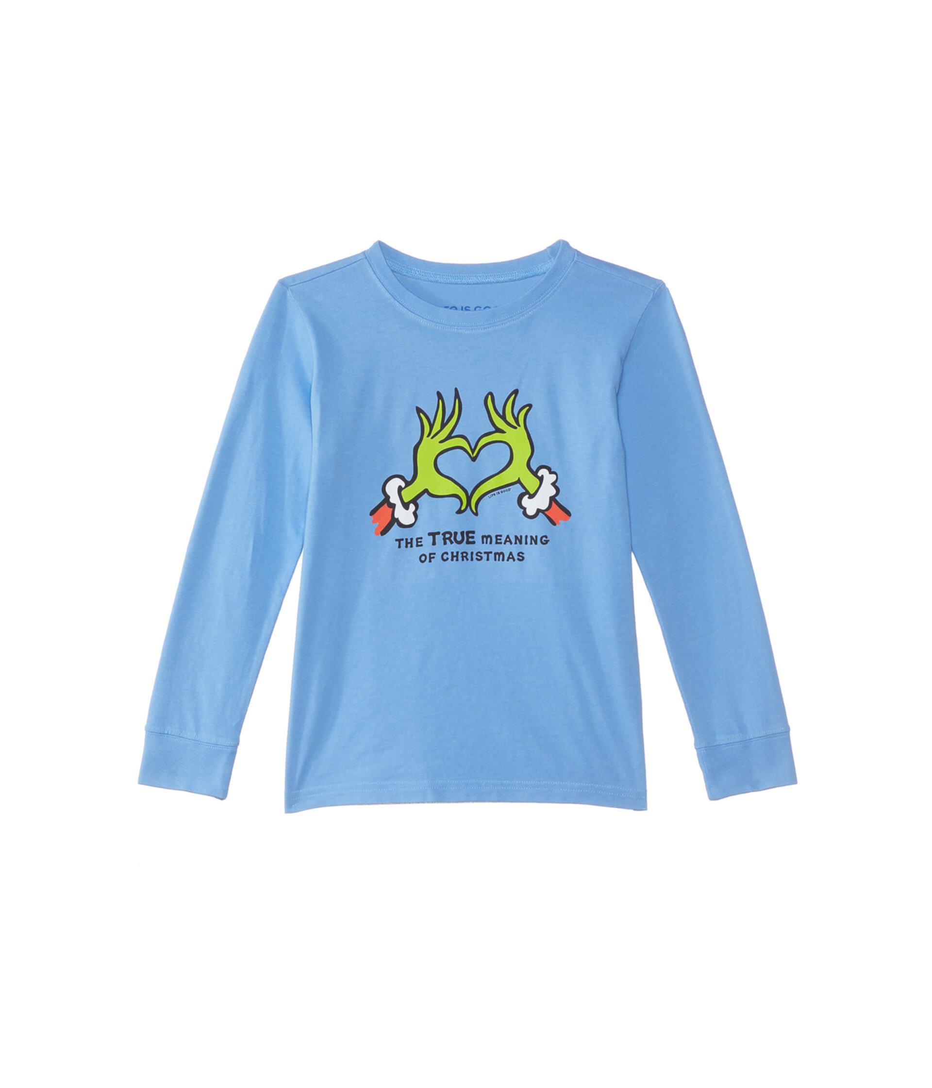 Винтажная футболка Crusher™ с длинными рукавами и сердечками (для малышей/маленьких детей/больших детей) Life is Good