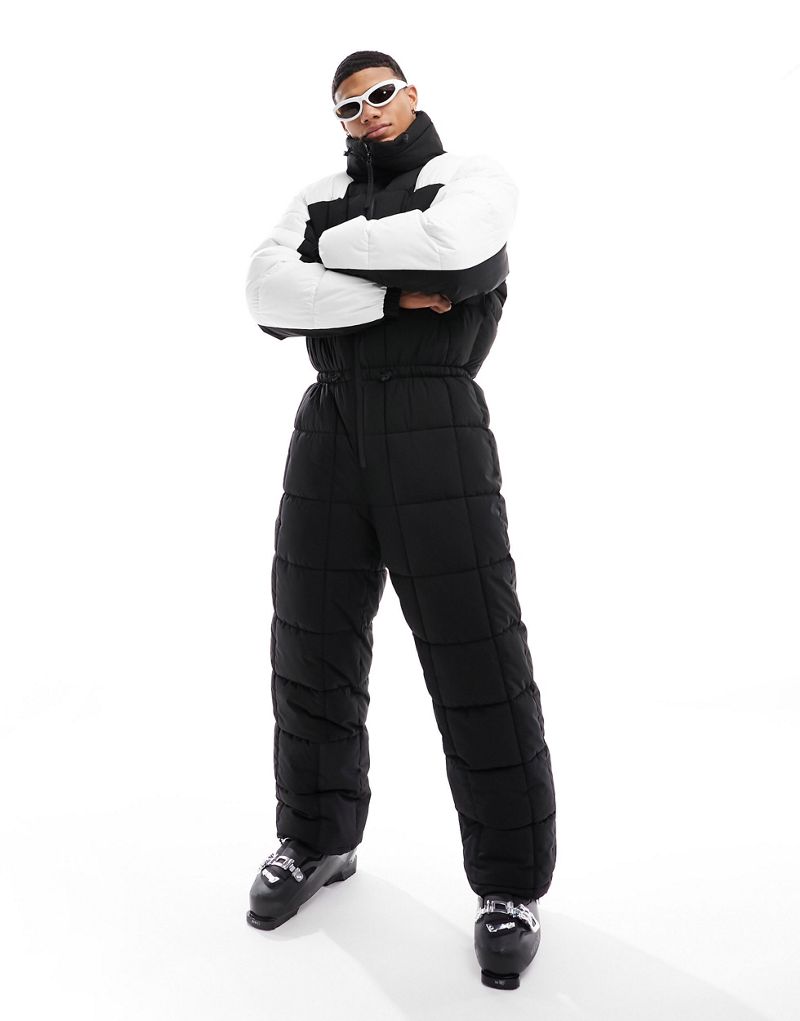 Черно-белый водоотталкивающий лыжный костюм-пуховик ASOS 4505 ASOS 4505