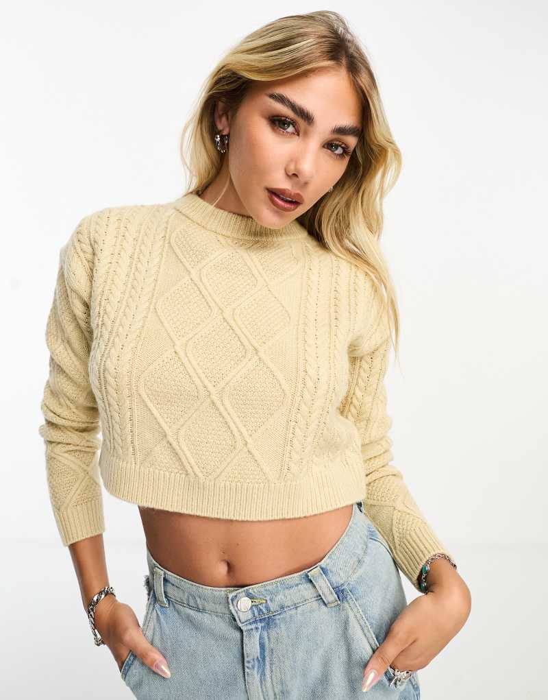 Женский Свитер COTTON ON ultra crop cable knit COTTON ON