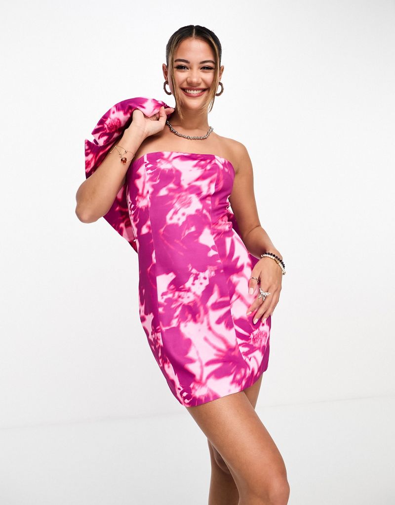 Мини-платье-бандо Kyo The Brand с розовым принтом — часть комплекта KYO
