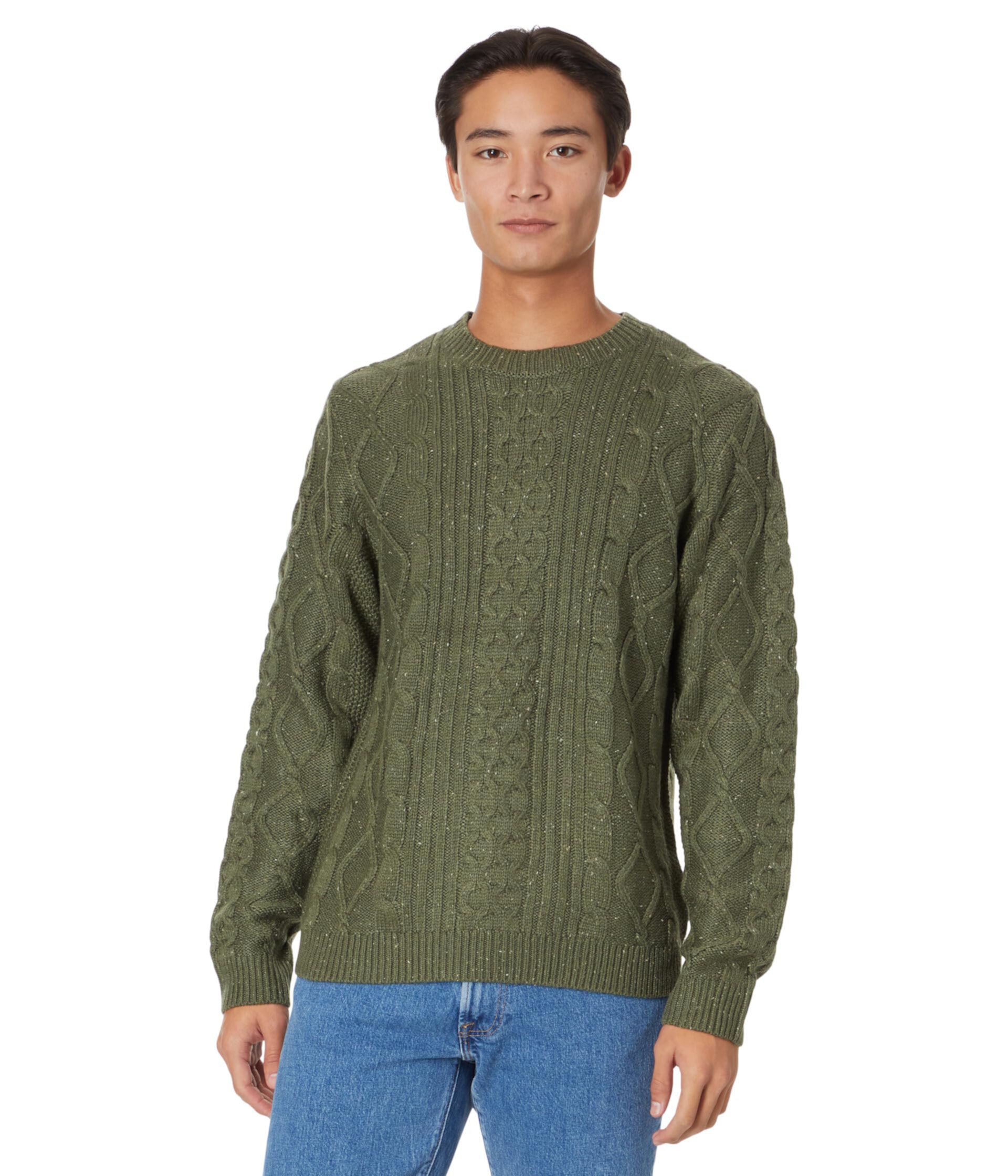 Твидовый свитер с круглым вырезом смешанной строчки Lucky Brand