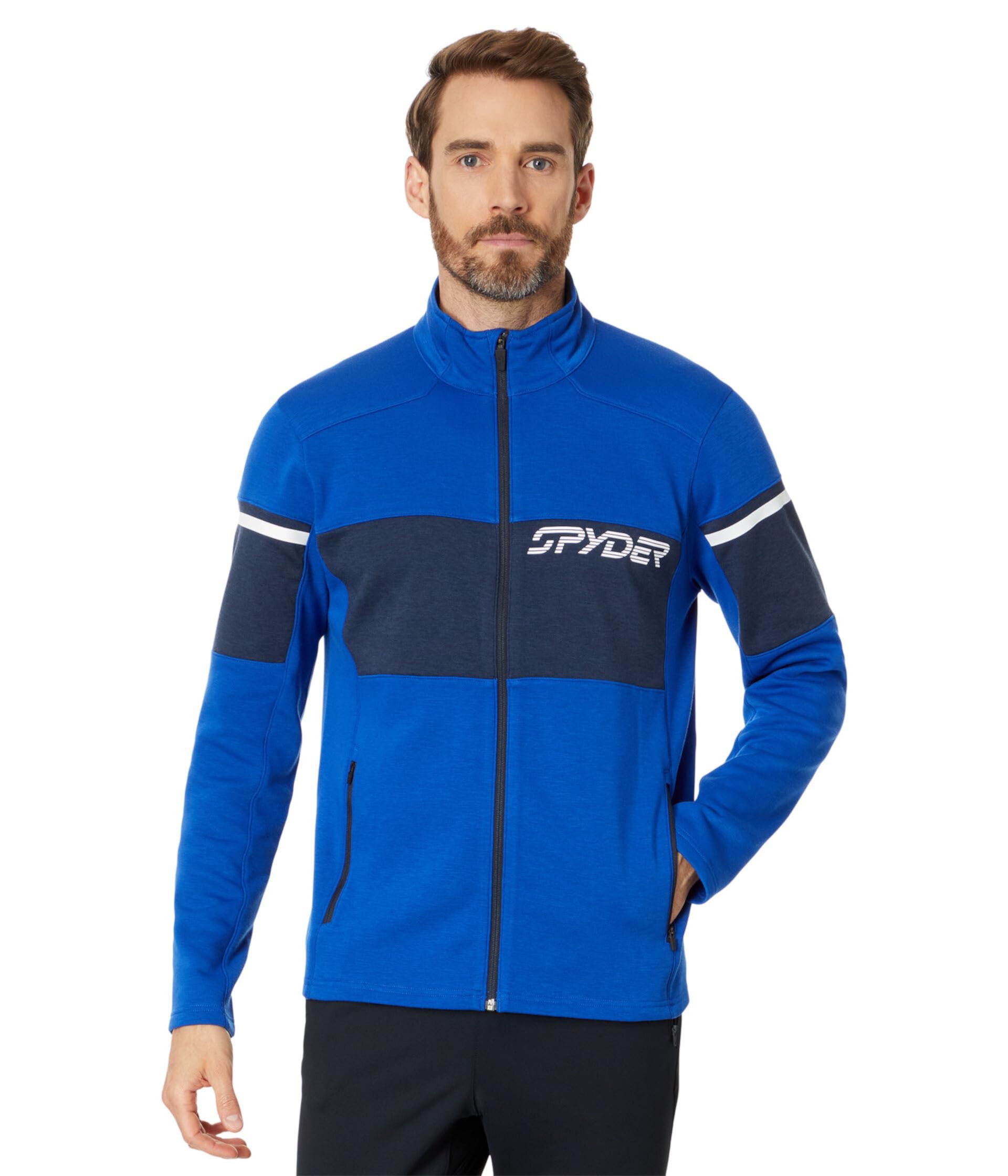 Легкая флисовая куртка Speed Fleece от Spyder с 360° растяжением, карманами на молнии и стойкой Spyder