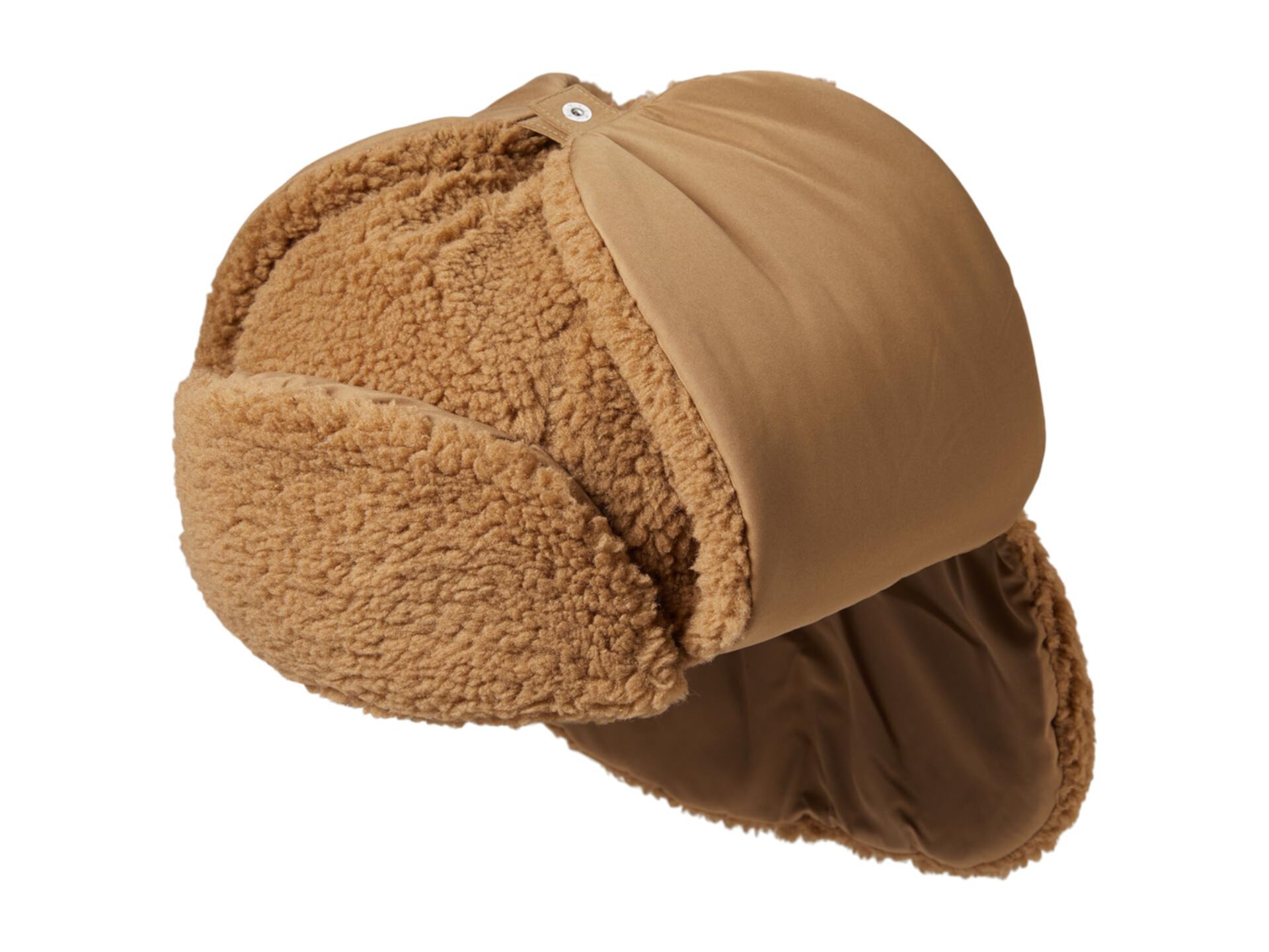Однотонная зимняя кепка из шерпы с ушами Lacoste