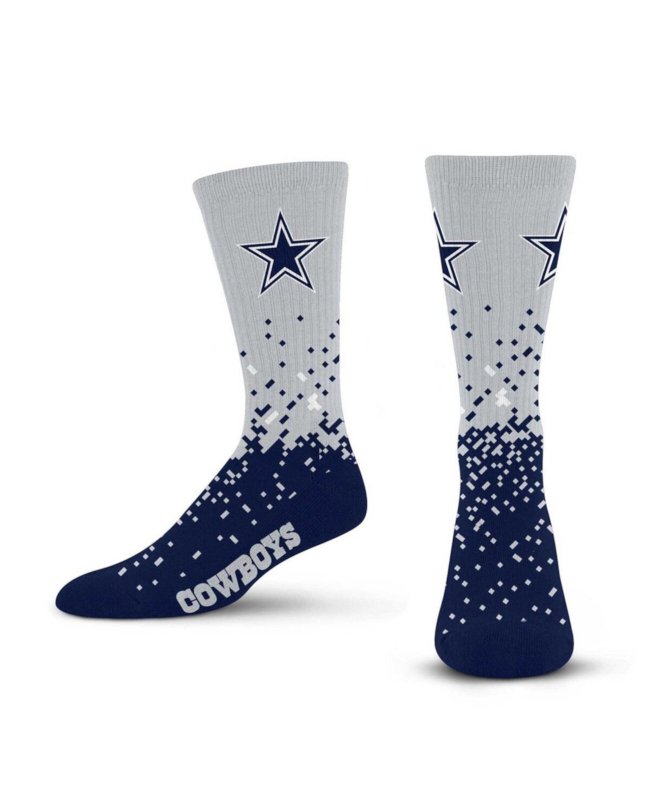 Мужские длинные носки Dallas Cowboys Spray Zone с бесшовным швом и формованной пяткой For Bare Feet