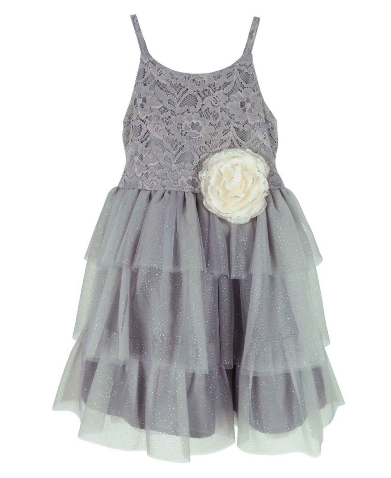 Кружевное платье из блестящей сетки без рукавов для маленьких девочек Pink & Violet