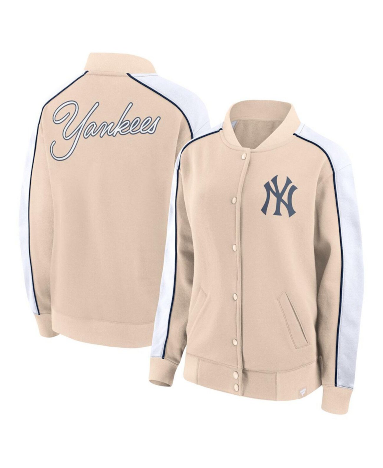 Женская куртка New York Yankees Luxe Lounge с полной застёжкой, из мягкой полиэстеровой ткани Fanatics