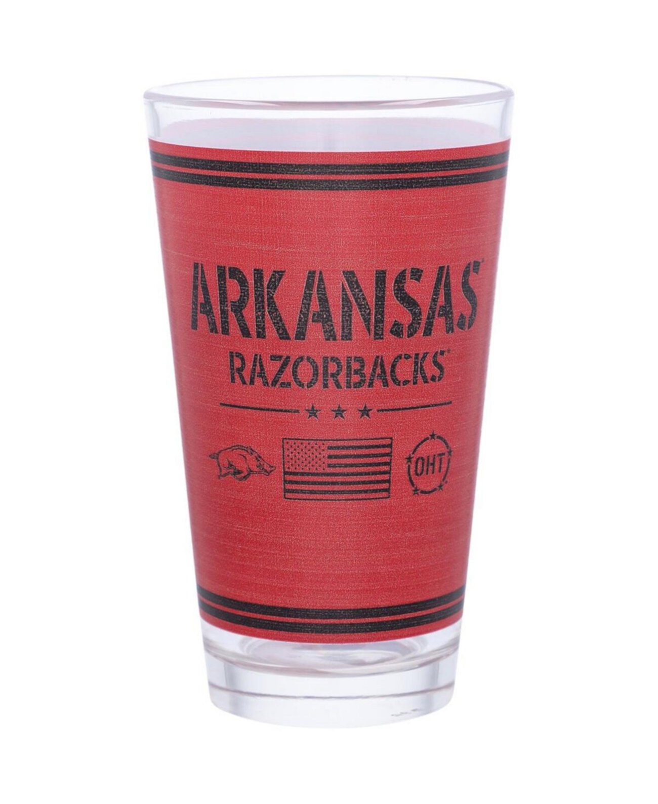 Arkansas Razorbacks 16 унций OHT в военном стиле, благодарственное пинтовое стекло Indigo Falls