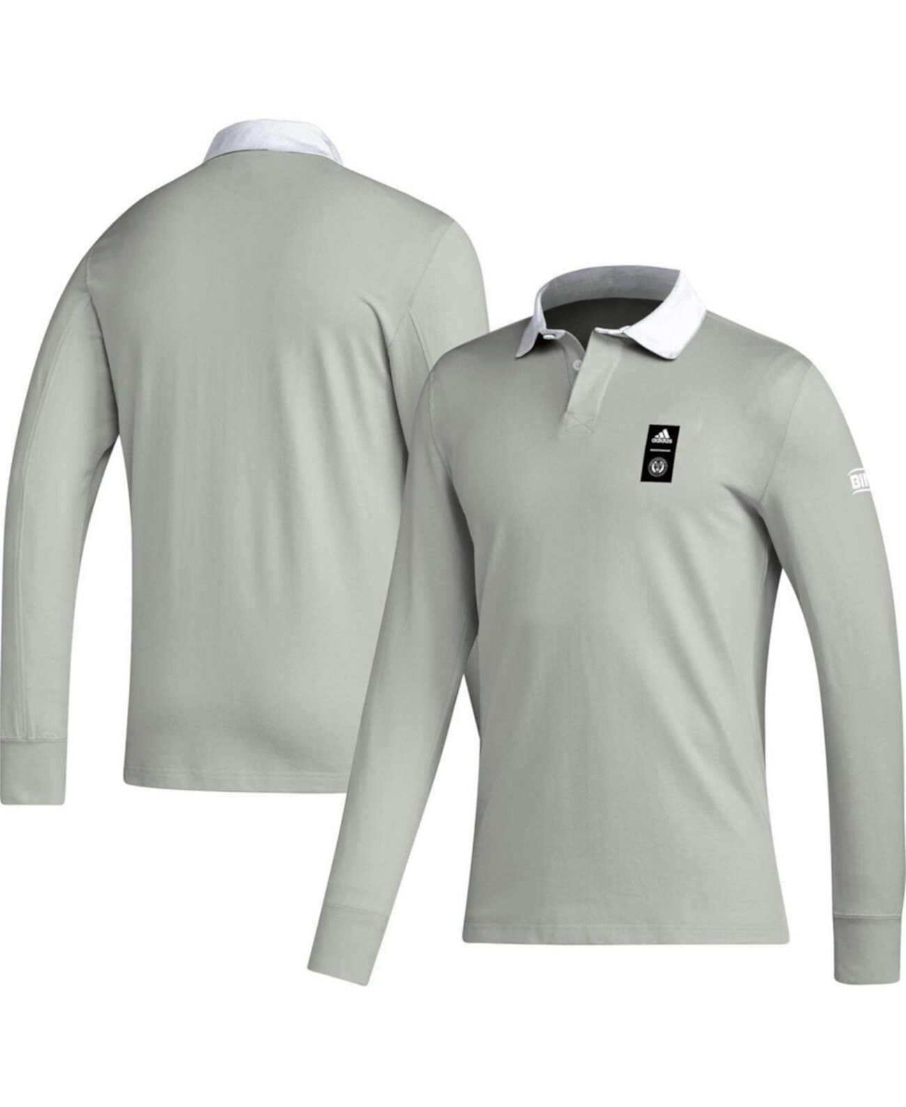 Мужская серая рубашка-поло с длинным рукавом Player 2023 Philadelphia Union Travel Adidas