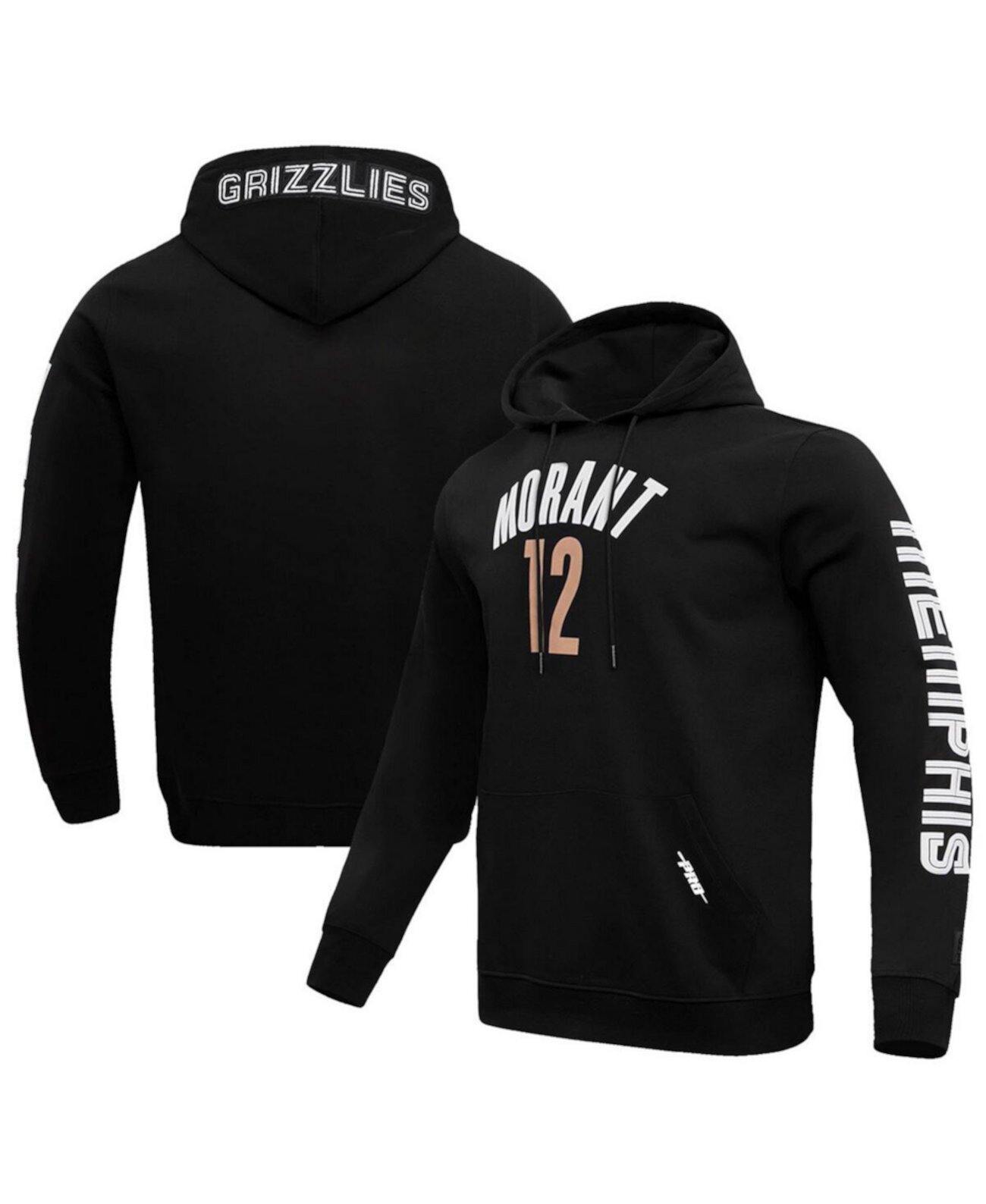 Мужской Пуловер Pro Standard Ja Morant Black Memphis Grizzlies 2023/24 City Edition Name and Number Pro Standard