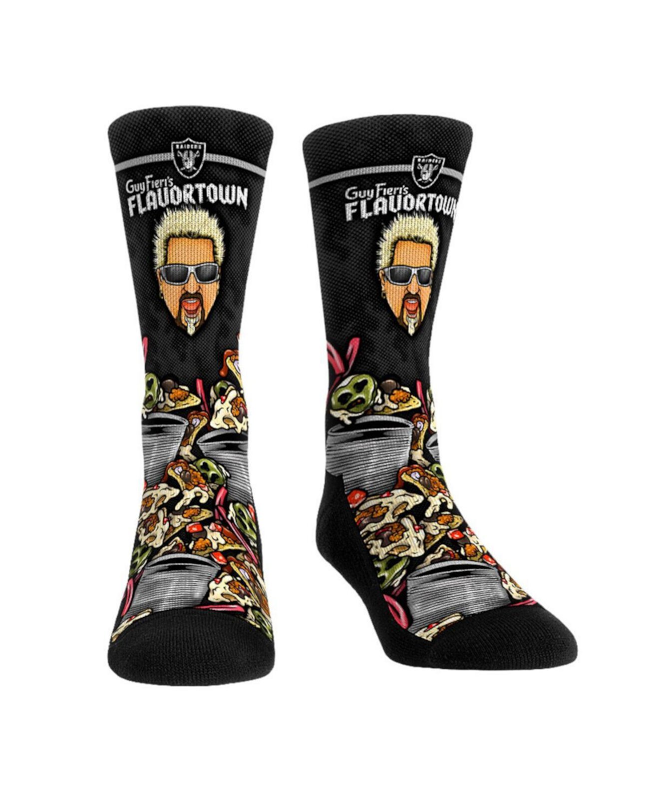 Мужские и женские носки Las Vegas Raiders NFL x Guy Fieri’s Flavortown Crew Socks Rock 'Em
