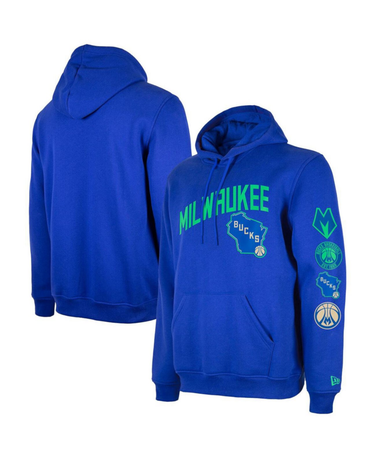 Мужской Пуловер New Era Milwaukee Bucks 2023/24 City Edition Big and Tall New Era