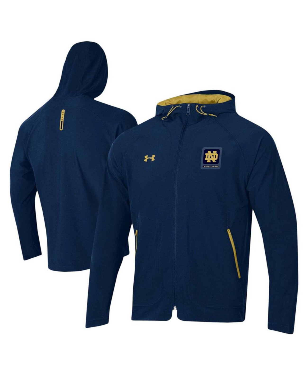 Мужская Куртка Under Armour Notre Dame Fighting Irish Unstoppable на молнии с реглан рукавами Under Armour