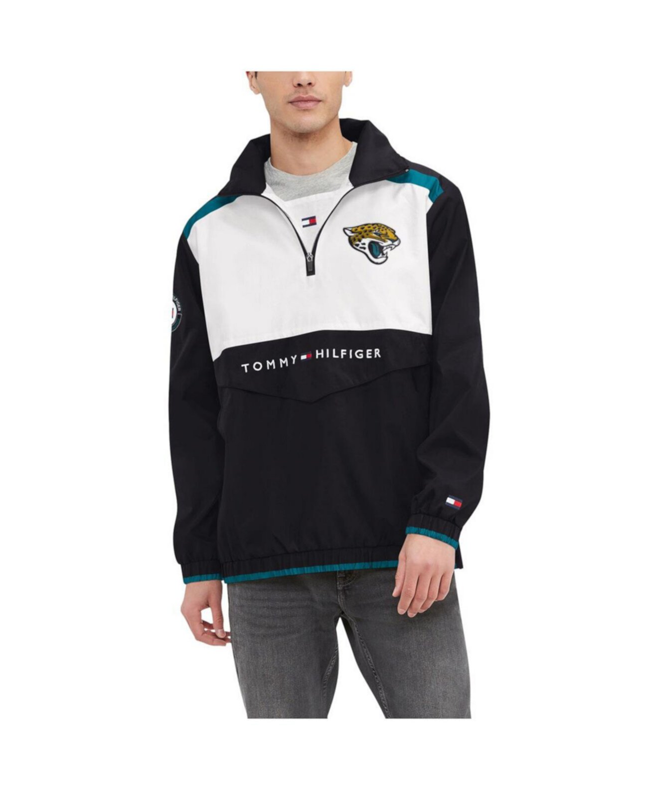 Мужской худи с капюшоном Tommy Hilfiger Carter полузип с графикой Jacksonville Jaguars Tommy Hilfiger