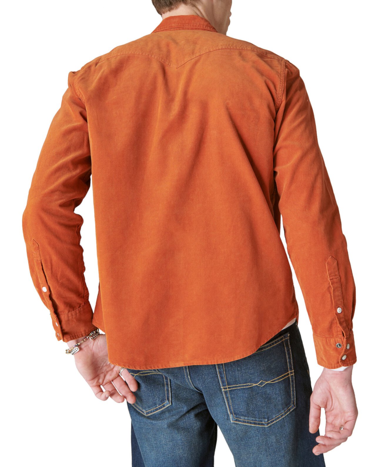 Мужская вельветовая рубашка в стиле вестерн с длинными рукавами и застежкой спереди Lucky Brand