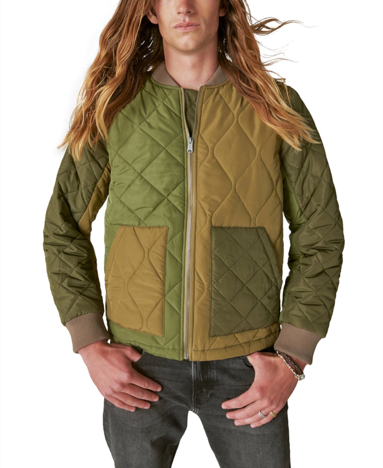 Мужская Куртка Lucky Brand Patchwork Quilted Bomber Lucky Brand