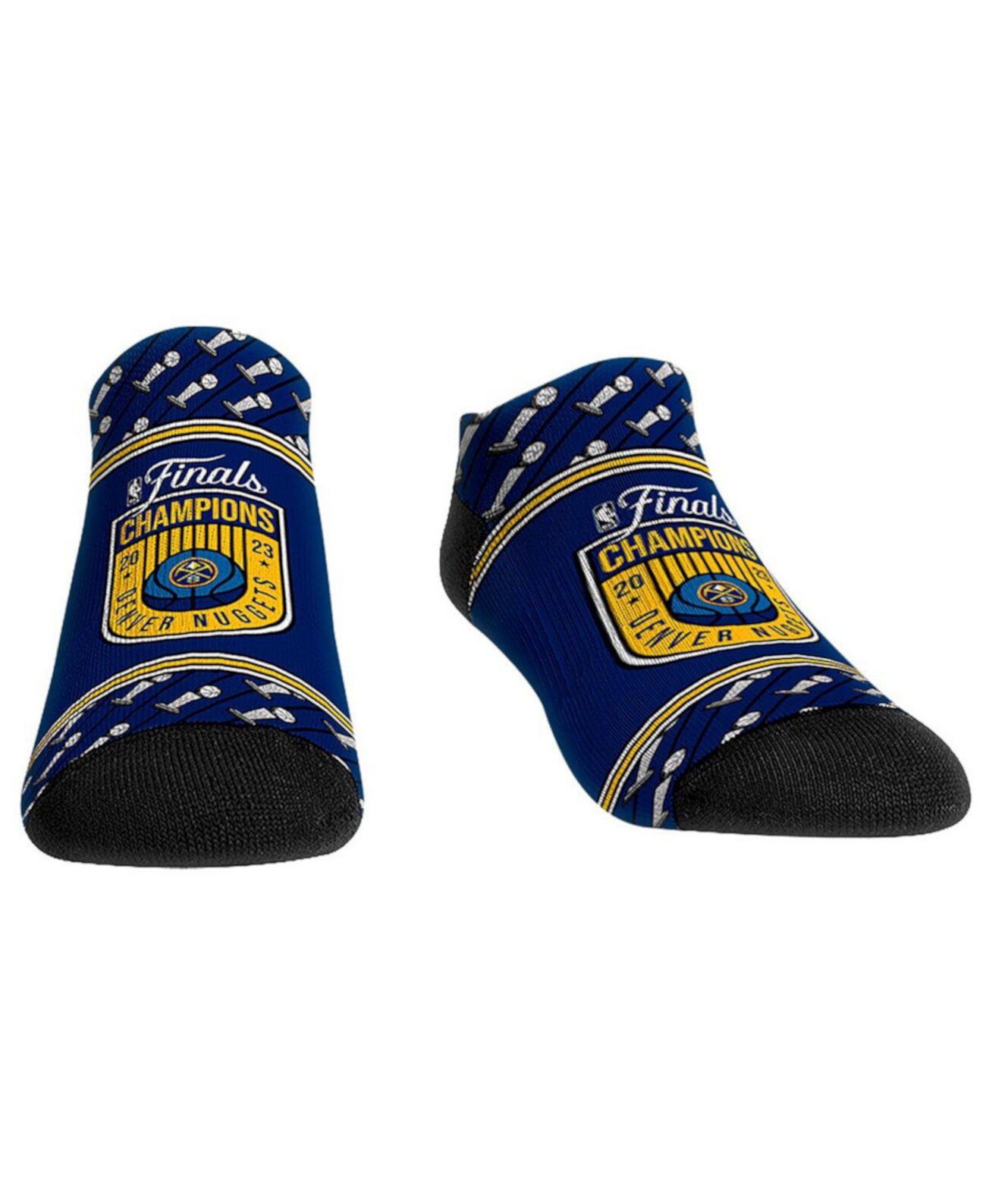 Молодежные носки для мальчиков и девочек, темно-синие носки с значком финала НБА 2023 Денвер Наггетс, низкие носки Rock 'Em