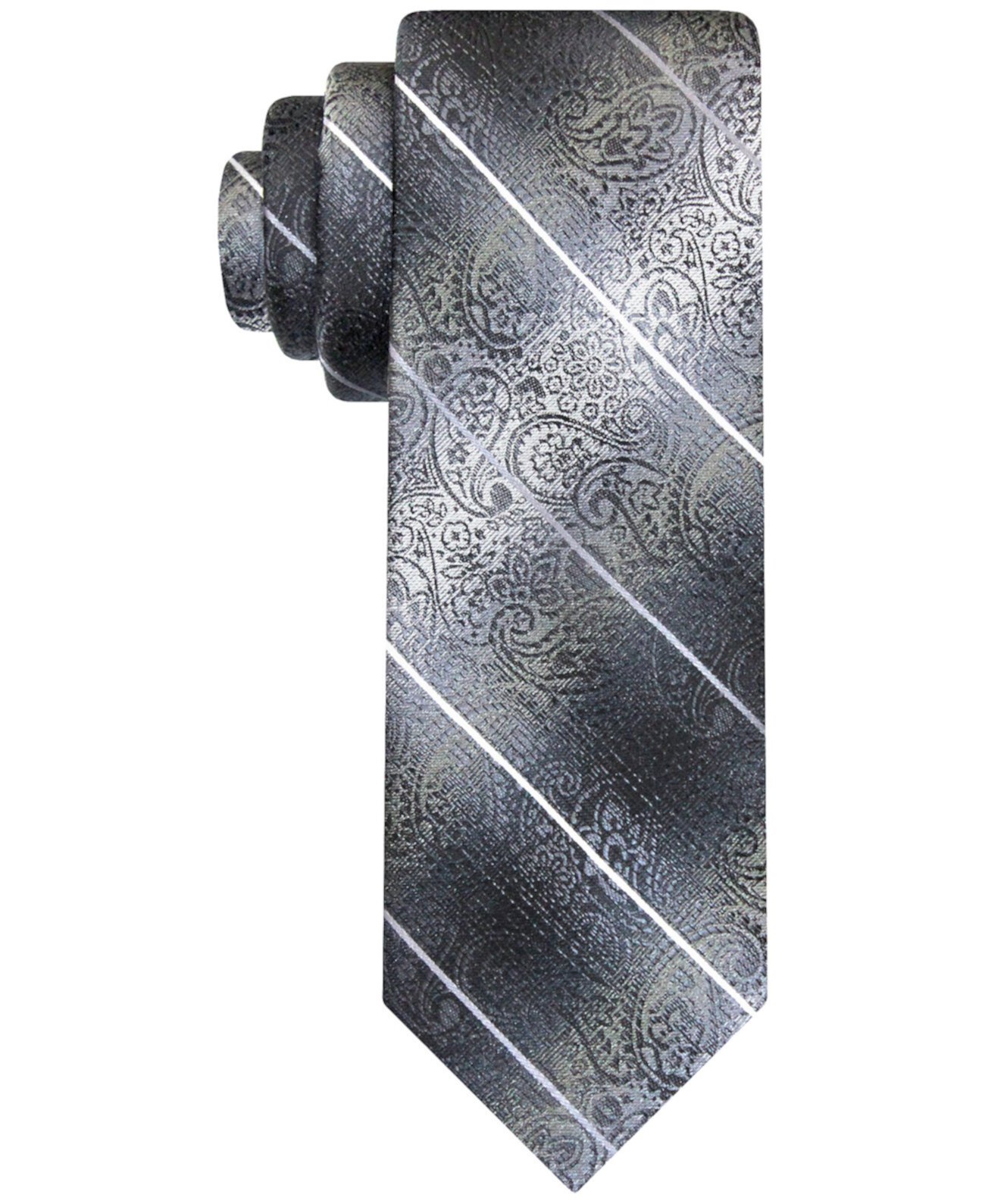 Мужской длинный галстук в полоску с узором пейсли Van Heusen