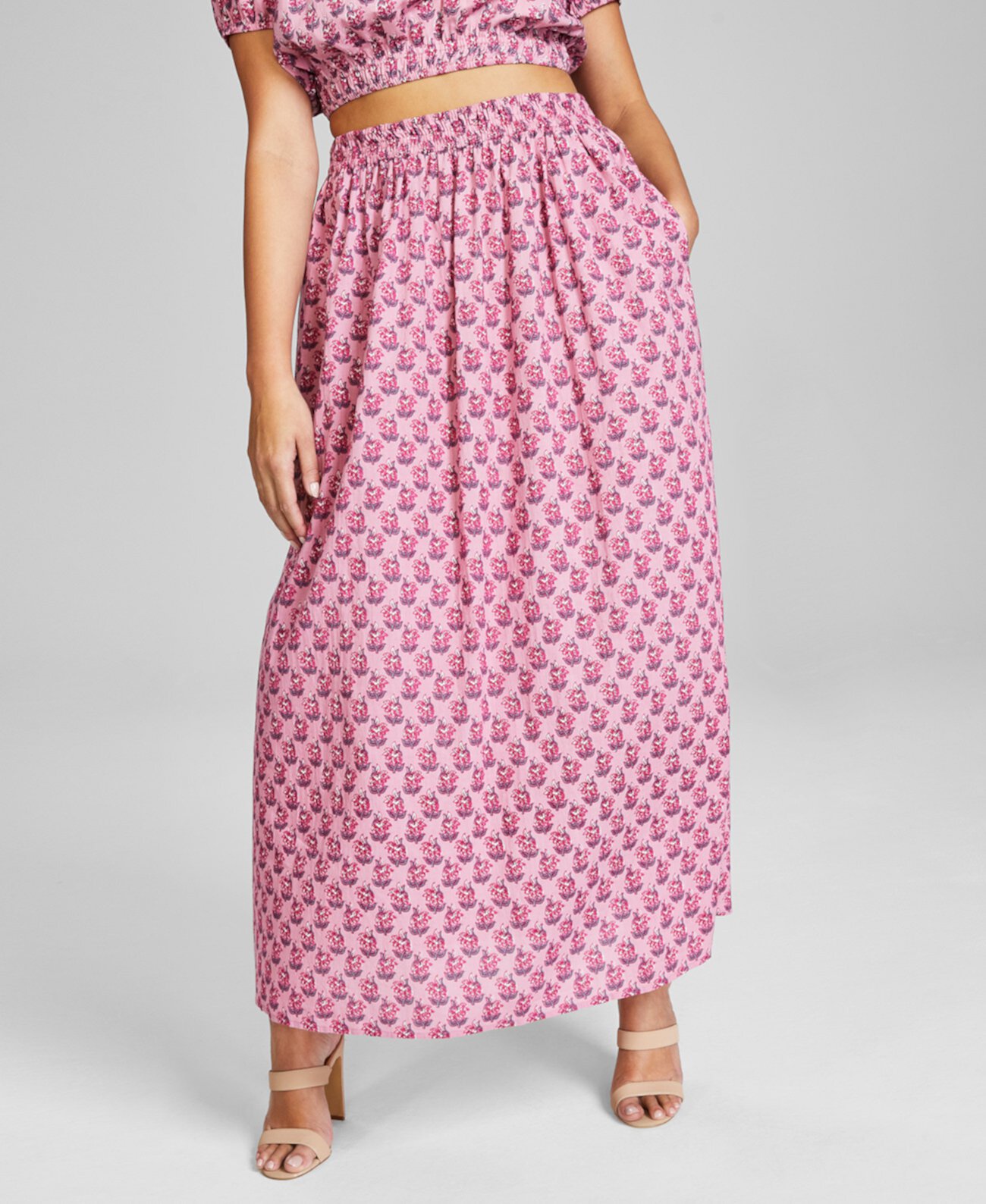 Женская хлопковая длинная юбка с принтом, созданная для Macy's And Now This