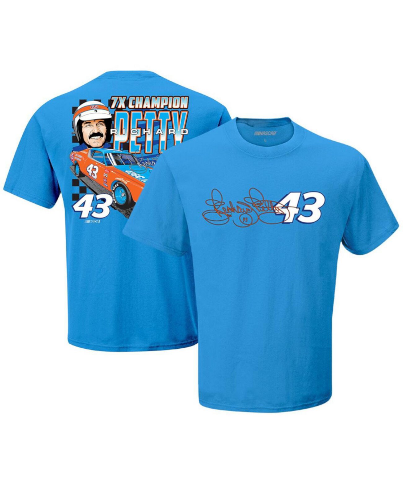 Мужская синяя футболка «Семикратный чемпион Ричарда Петти» Legacy Motor Club Team Collection