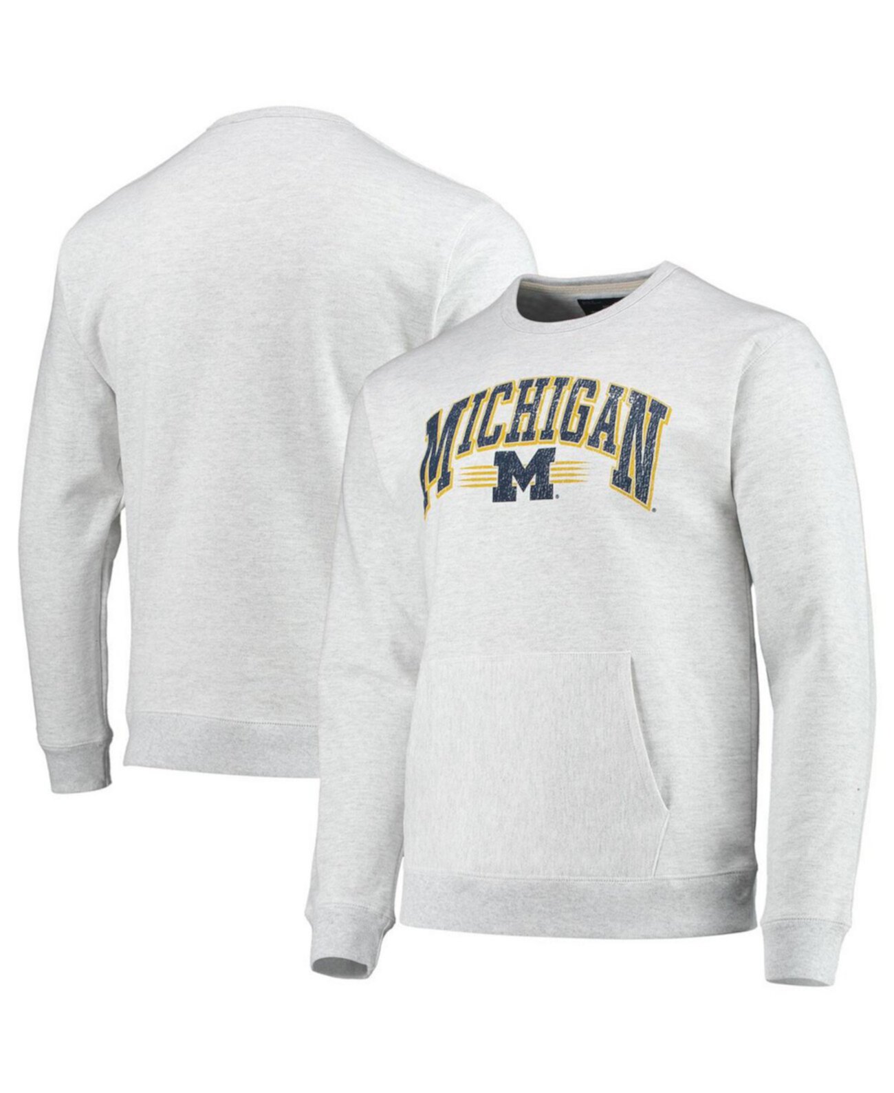 Мужской серый свитшот с карманами и карманами Michigan Wolverines Upperclassman League Collegiate Wear