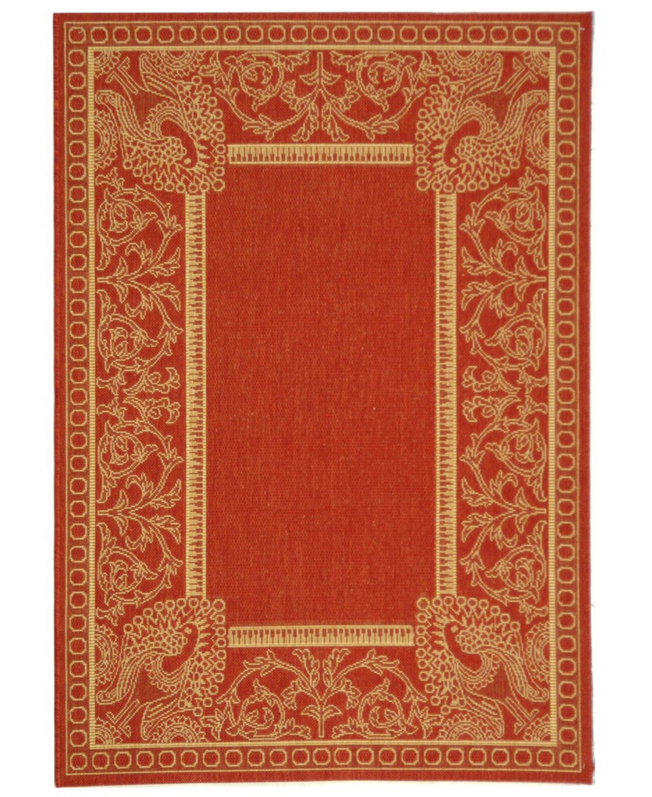 Courtyard Red and Natural 9' x 12' Outdoor Area Rug Safavieh