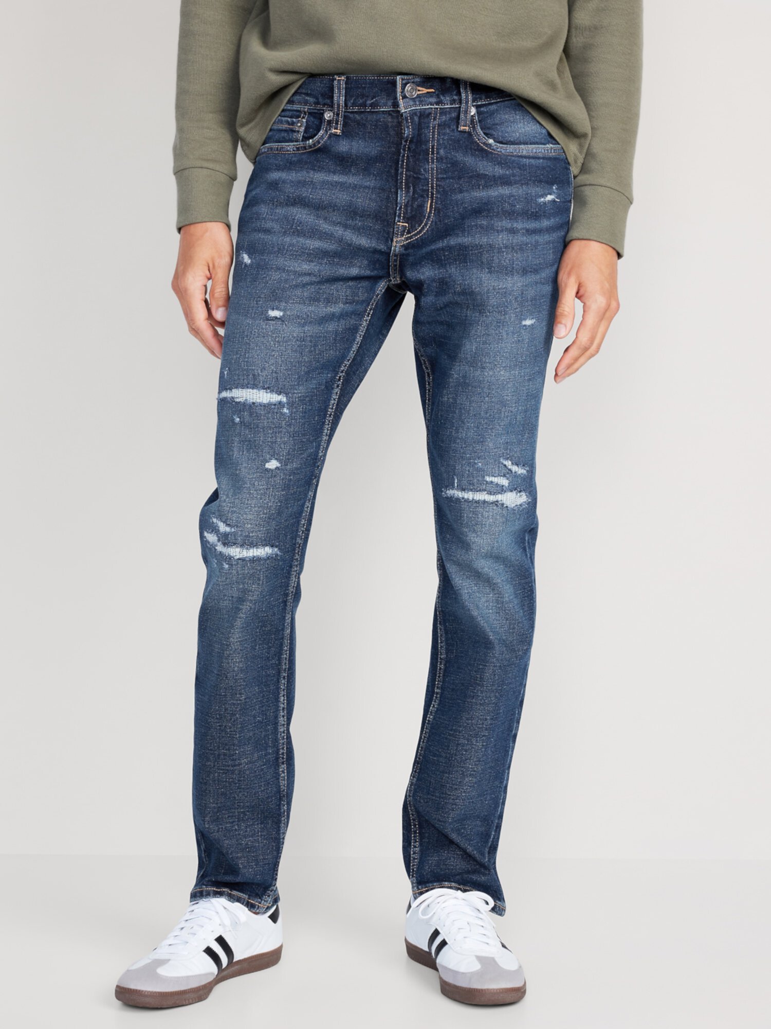 Узкие рваные джинсы со встроенной гибкой тканью Old Navy