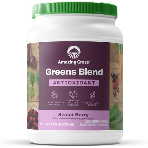 Антиоксидантный порошок Greens Blend Sweet Berry — 100 порций Amazing Grass