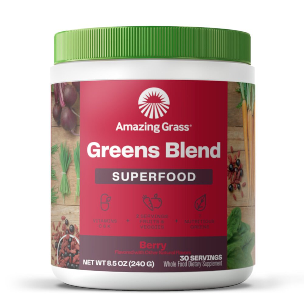 Смесь Зеленых Суперфудов с Ягодами - 30 порций - Amazing Grass Amazing Grass