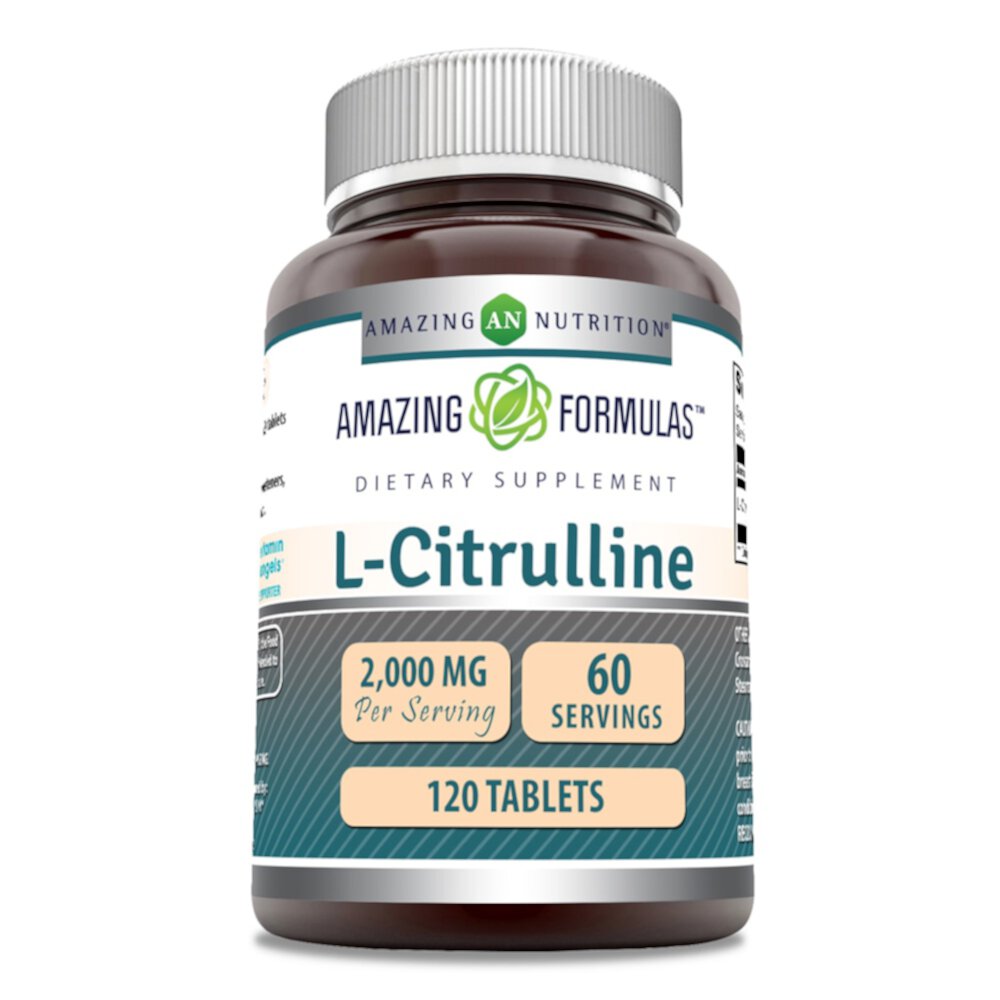L-цитруллин — 2000 мг — 120 таблеток Amazing Nutrition