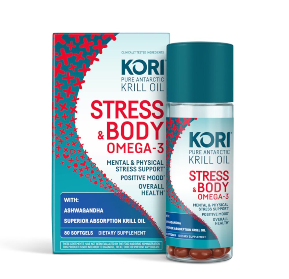 Stress & Body Омега-3 с ашвагандой, 80 мягких таблеток Kori