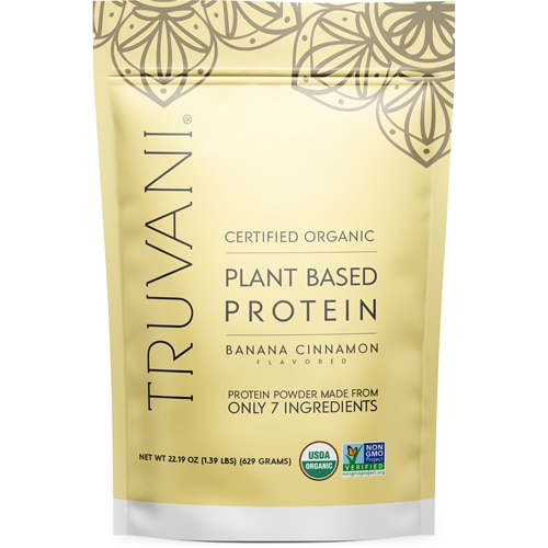 Органический протеиновый порошок на растительной основе, банан и корица, 20 порций Truvani