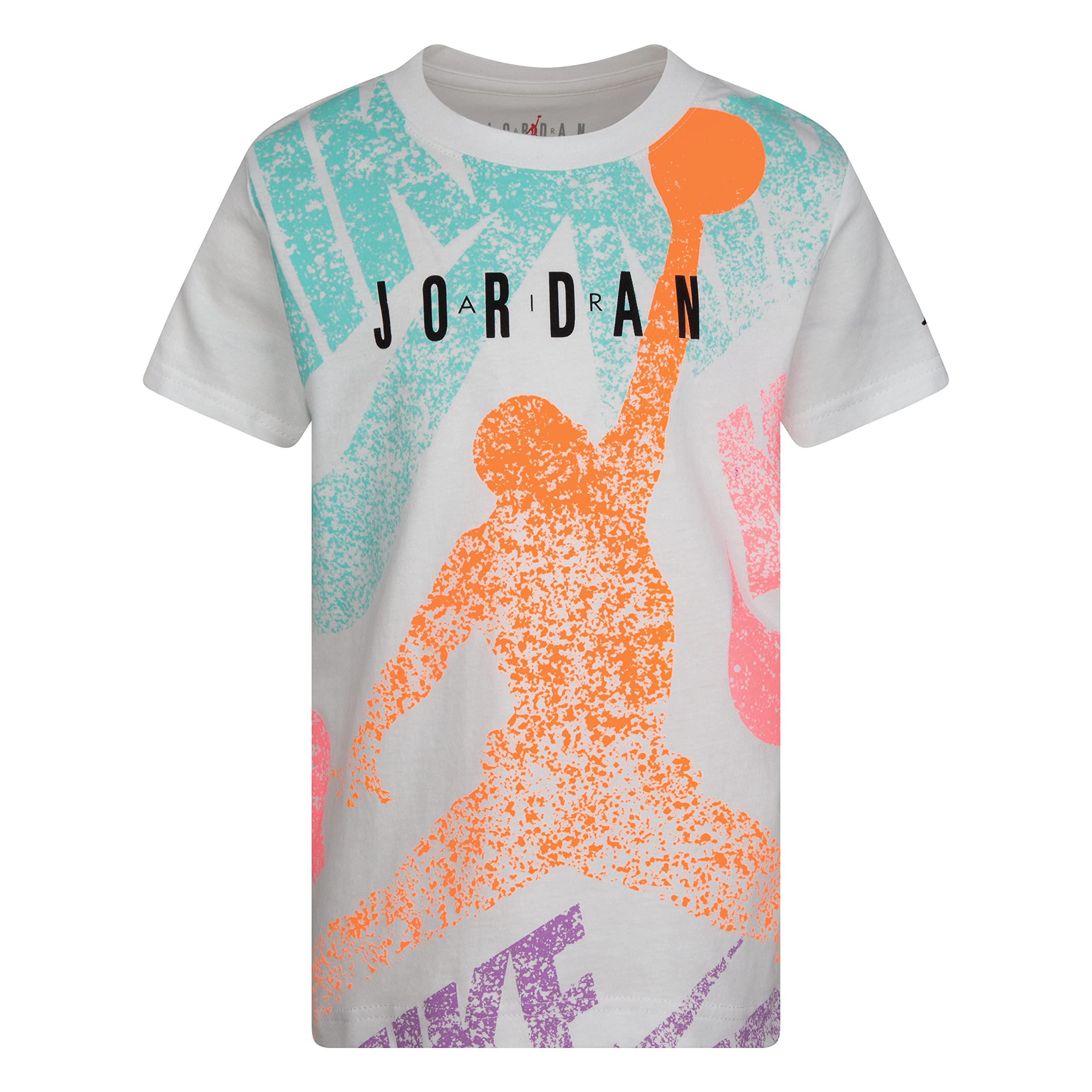 Хлопковая футболка для мальчиков Jordan JM Distress с круглым вырезом и логотипами Jordan Kids