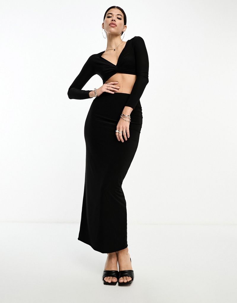 Черная скульптурная юбка-колонна Fashionkilla - часть комплекта Fashionkilla