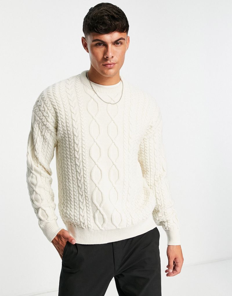 Белоснежный свитер свободного кроя с круглым вырезом New Look New Look