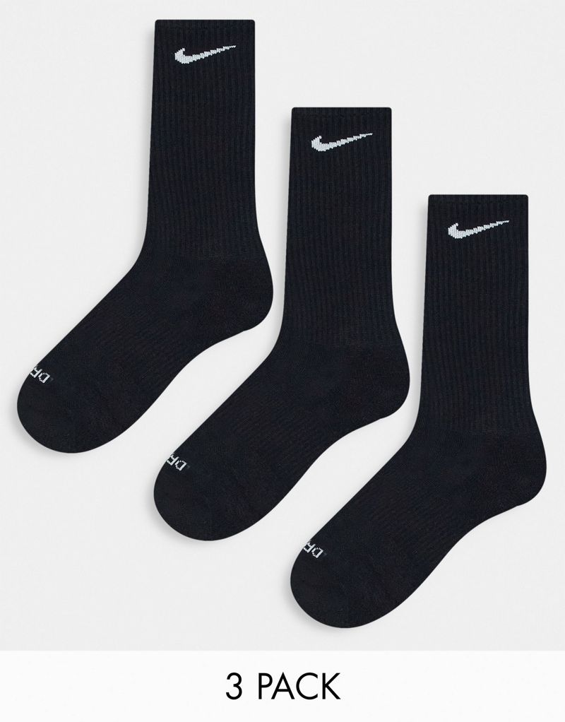Три пары черных носков унисекс с амортизацией Nike Training Everyday Plus Cushioned Nike