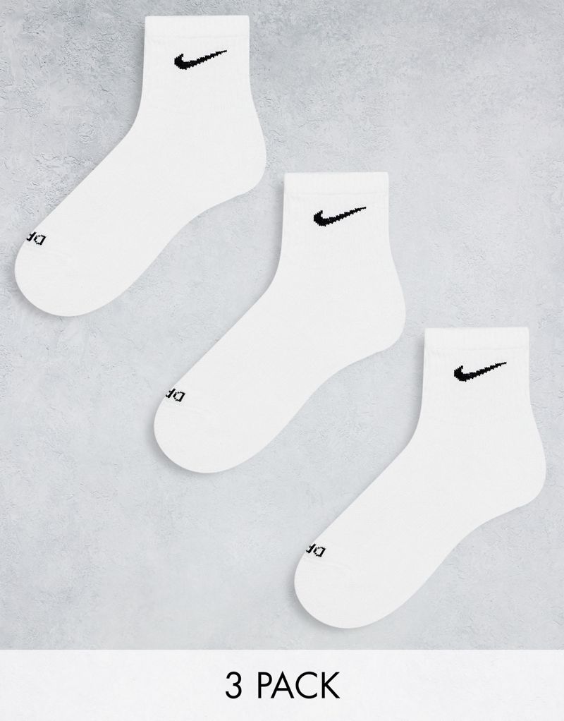 Комплект из трех белых носков с амортизацией Nike Training Everyday Plus Cushioned Nike
