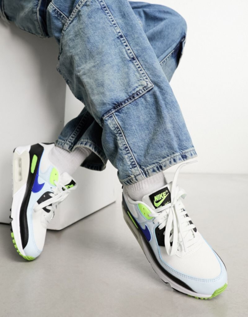 Женские кроссовки Nike Air Max 90 в бело-голубом оттенке Nike