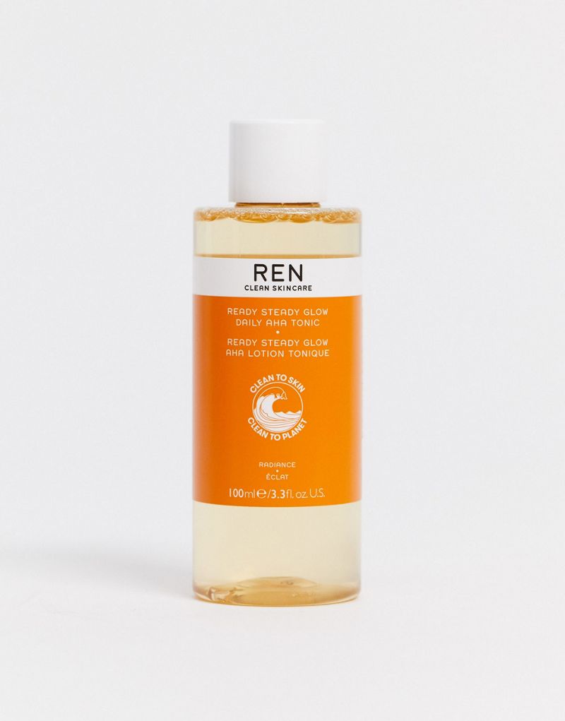 REN Clean Skincare Ready Steady Glow Daily Тоник с AHA-кислотами, 3,3 жидких унции REN