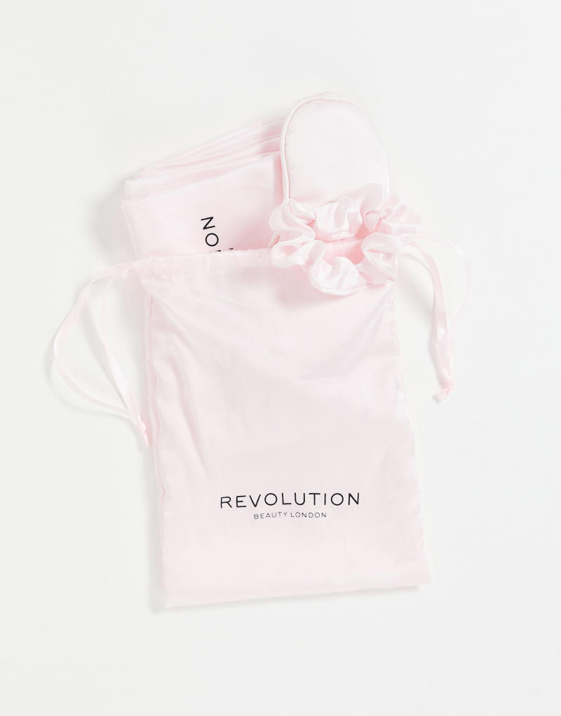 Атласный комплект для сна Revolution Hair The Beauty Sleep, розовый Revolution