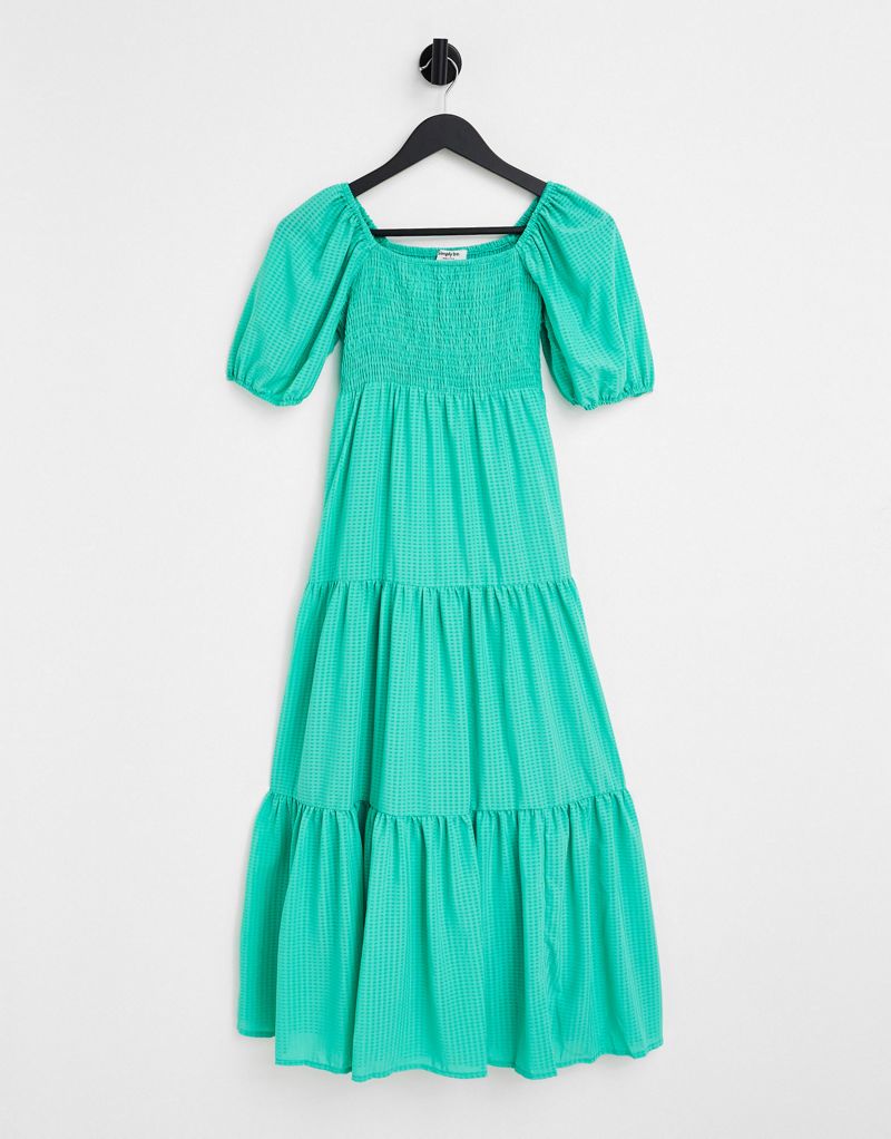 Зеленое платье миди с присборками Simply Be Simply Be