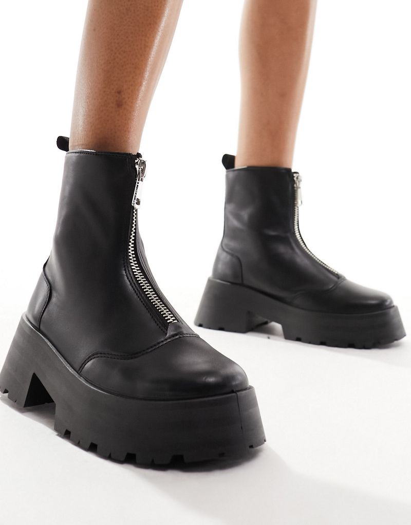 Черные массивные ботинки челси с молнией спереди schuh Arnold Schuh