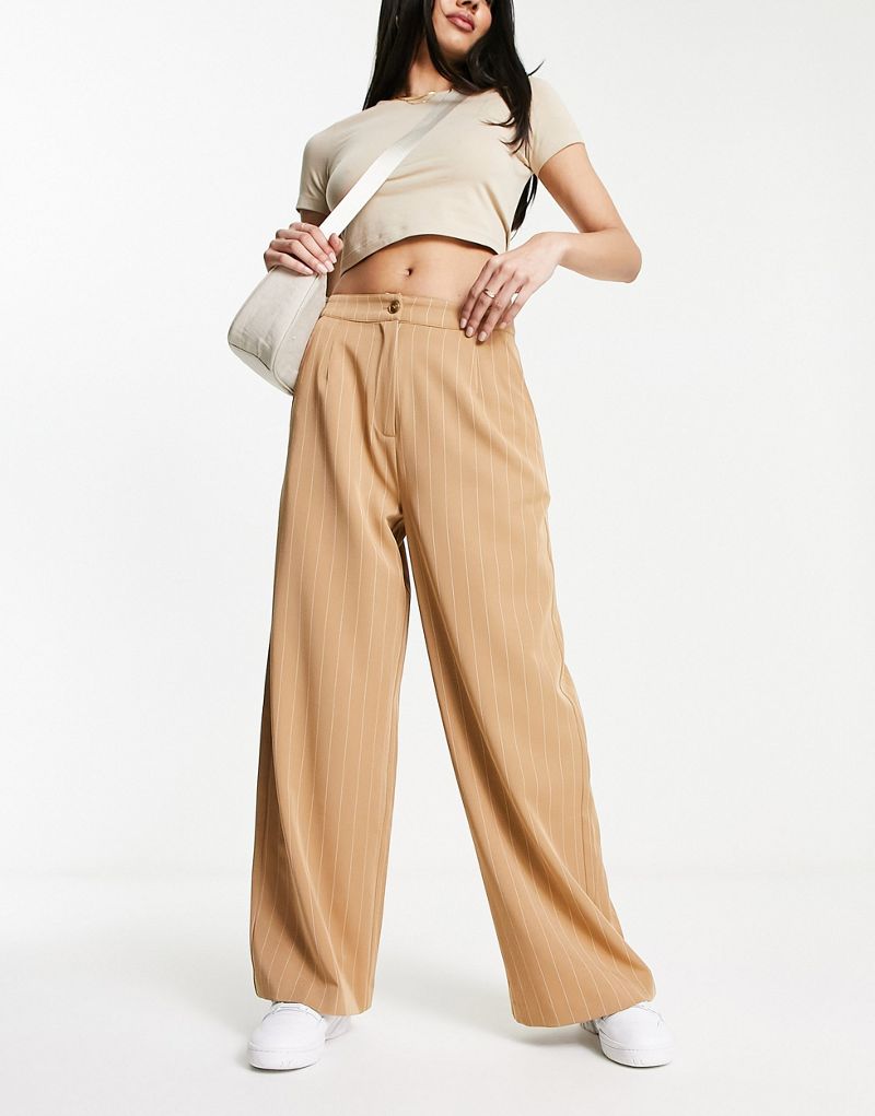 Wednesday's Girl wide leg tailored pants in pin stripe Wednesday's Girl