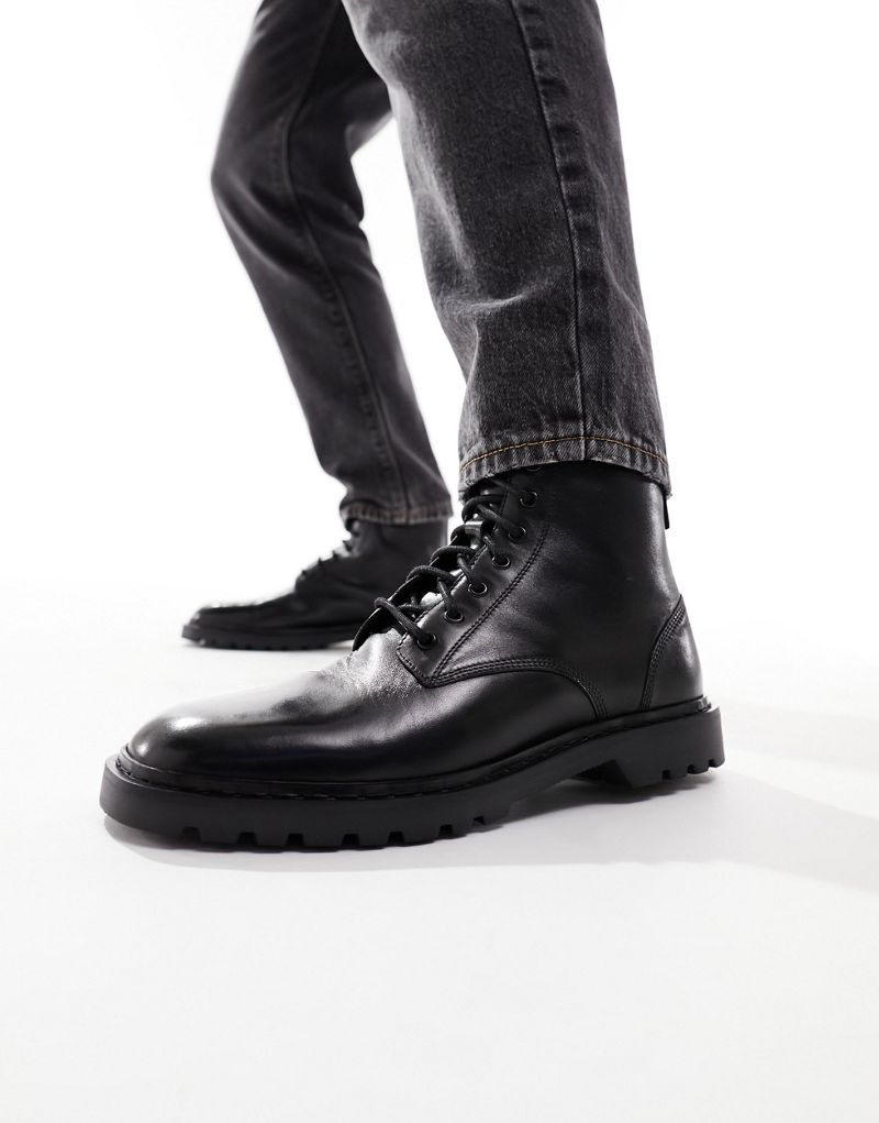 Черные кожаные ботинки на шнуровке Walk London Milano WALK London