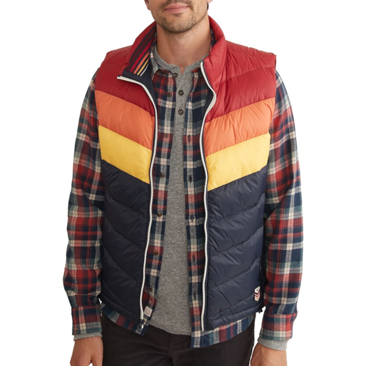 Мужской Жилет Marine Layer Archive Colorblock Reversible Puffer Vest Marine Layer