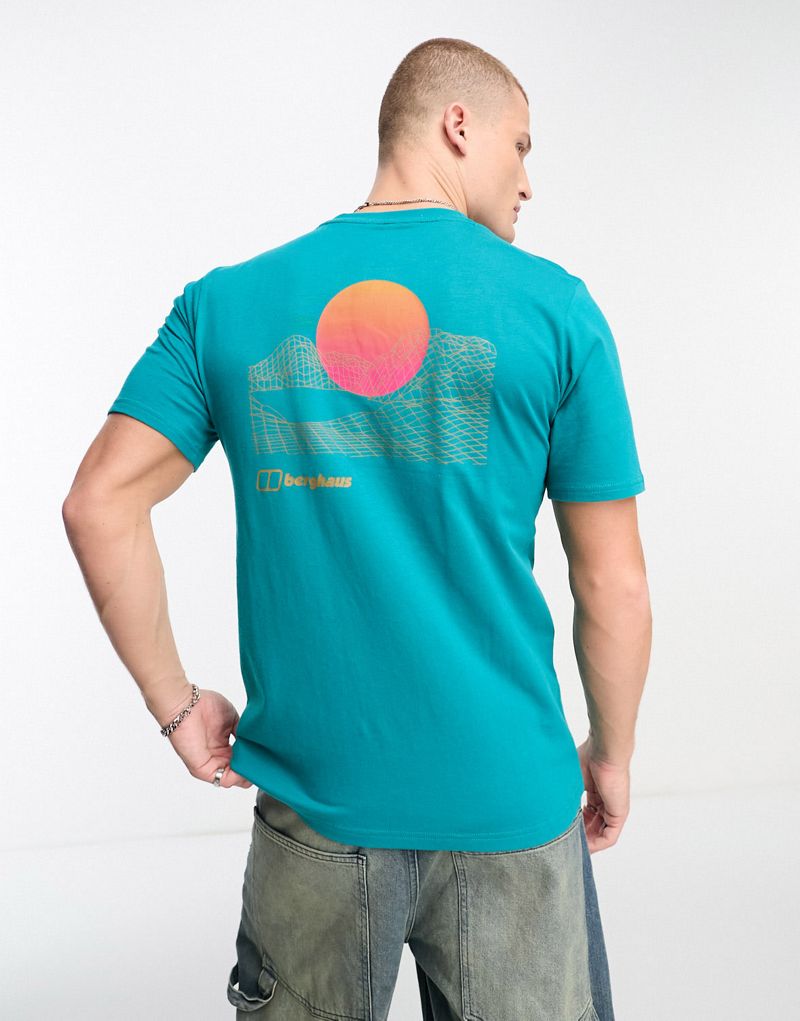 Бирюзовая футболка с принтом на спине Berghaus Snowdon Berghaus