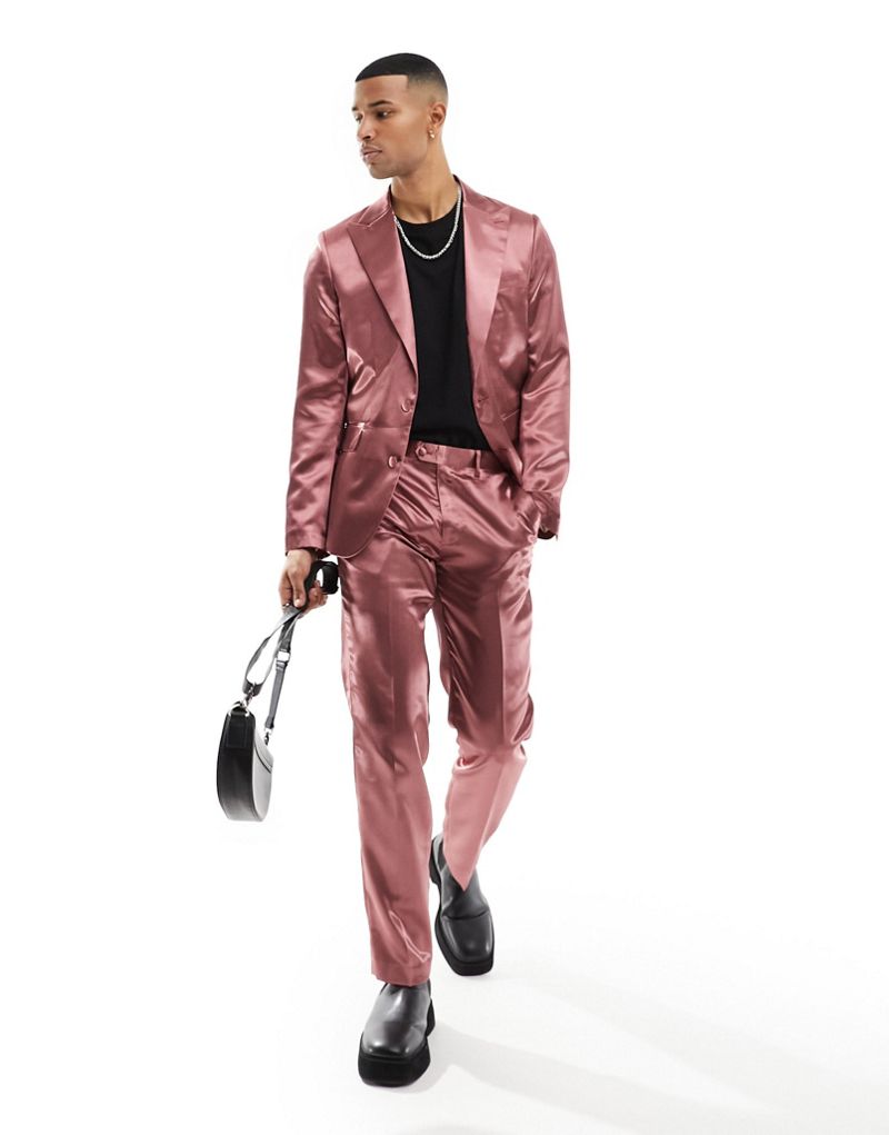 Gianni Feraud темно-лиловые атласные прямые костюмные брюки Gianni Feraud