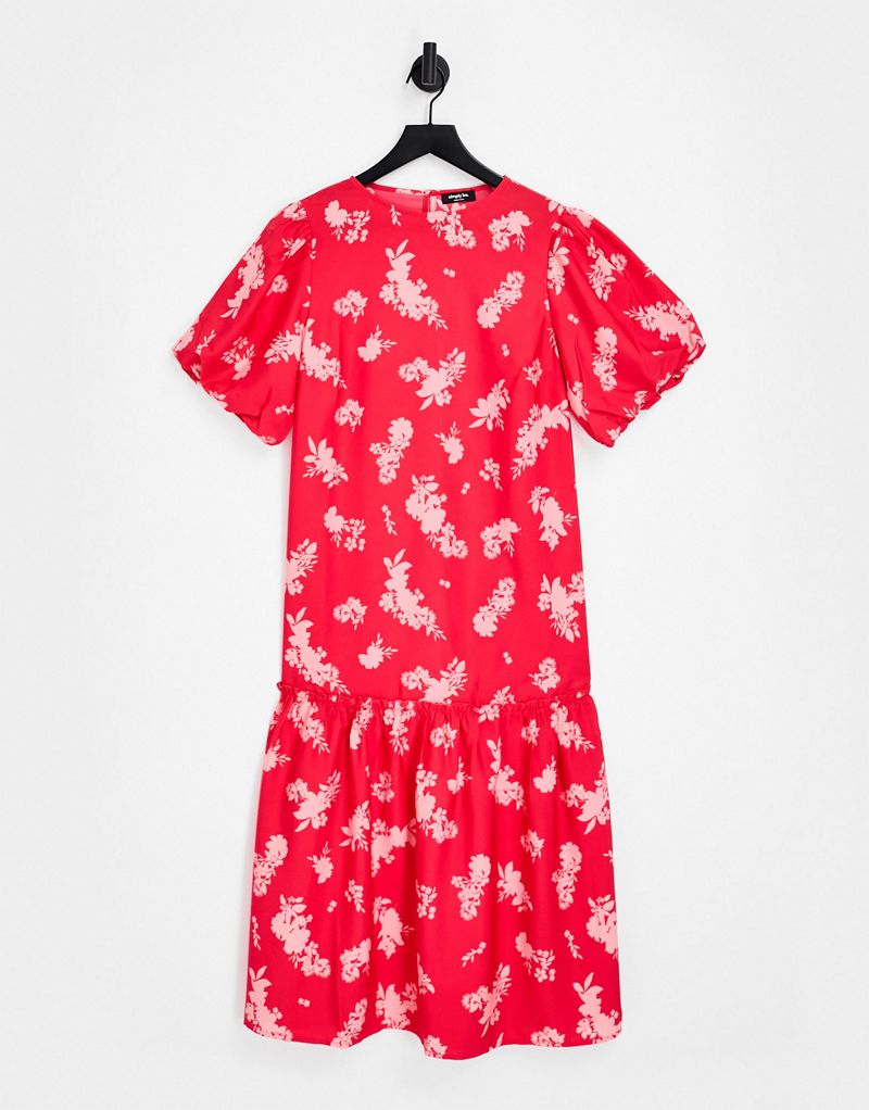 Женское платье с воланами Simply Be в красном цвете с цветочным узором Simply Be