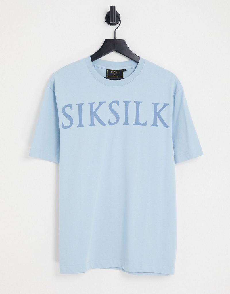Футболка оверсайз синего цвета SikSilk — часть комплекта SikSilk